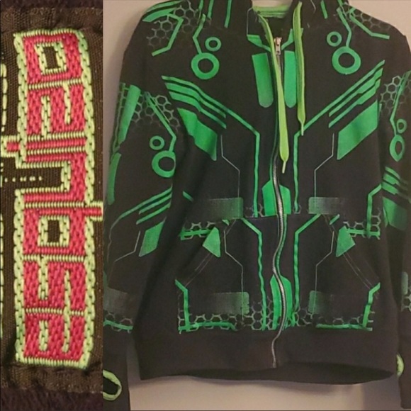 🍂Esquizo Neon Green and Black hoodie - Picture 6 of 7